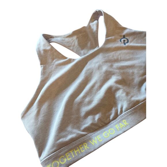 Peloton Sports Bra Wireless Non Padded Pullover Gray Logo Workout Athleisure - Picture 2 of 4